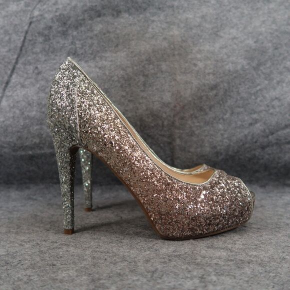 Marc Fisher Shoes Women 7.5 Platform Pump Peep Toe Glitter Fashion Harpyly Ombre - Picture 2 of 14